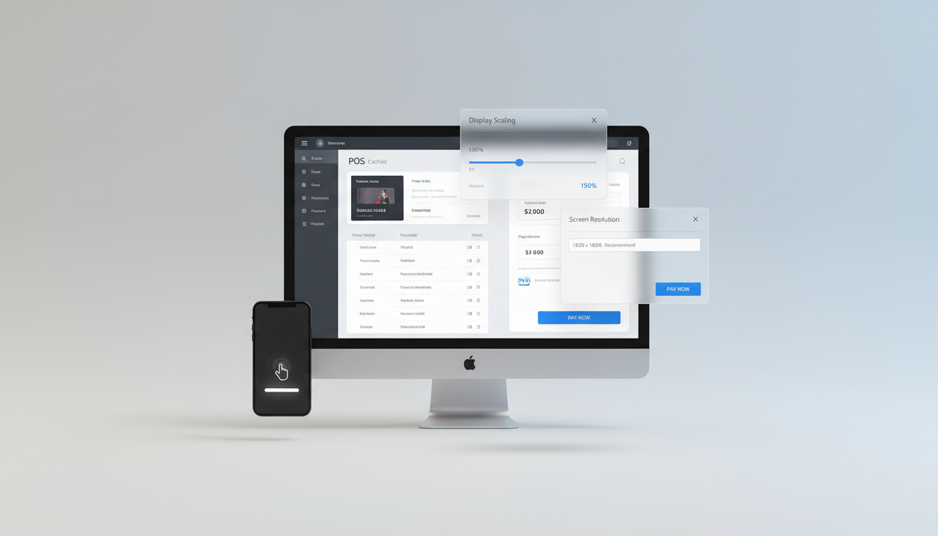商家助手收银界面显示不全/按钮被遮挡如何处理？屏幕缩放、分辨率与全面屏手势冲突修复指南