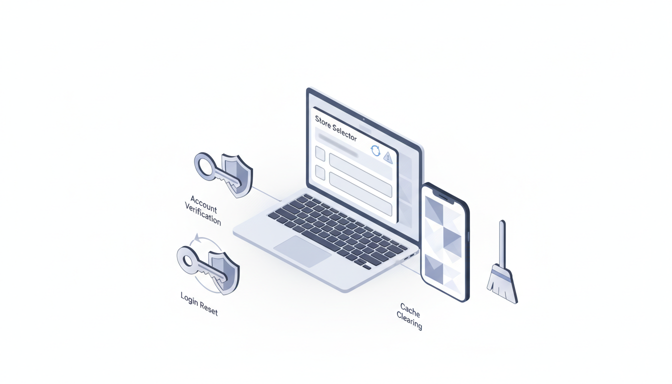 商家助手切换门店失败（门店列表为空/只能看到部分门店）如何修复？账号绑定校验、登录状态重置与本地缓存清理教程