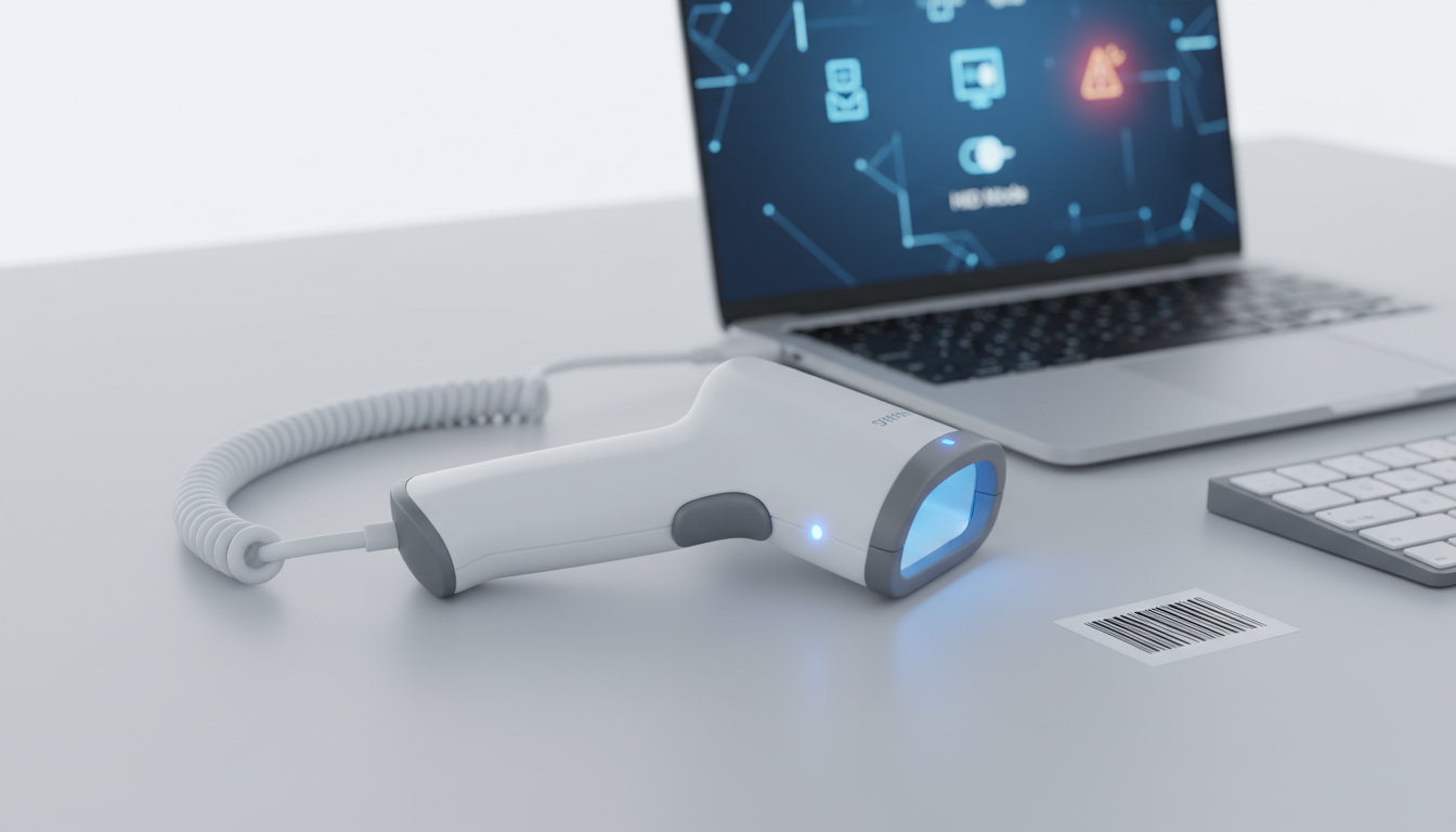 商家助手条码扫码枪连接后无反应/扫不出商品怎么解决？USB识别、HID模式切换与键盘输入法冲突排查教程