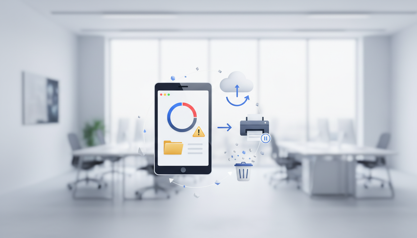 商家助手提示“存储空间不足”导致闪退/无法打印怎么解决？缓存清理、数据转存与日志压缩排查教程