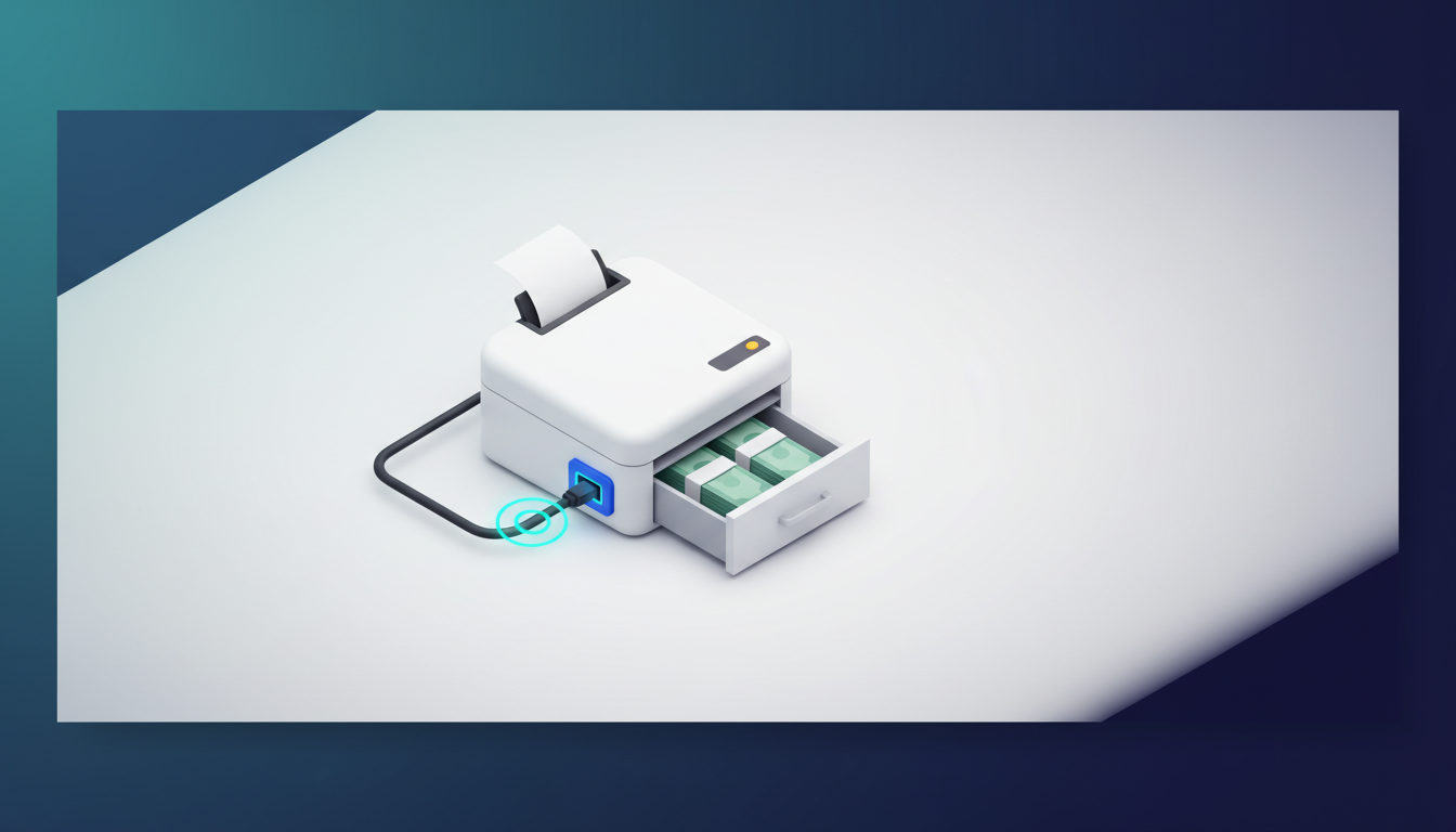 商家助手收银时钱箱不弹出/无法自动开箱怎么解决：钱箱接口类型识别、打印机联动设置与开箱指令排查教程