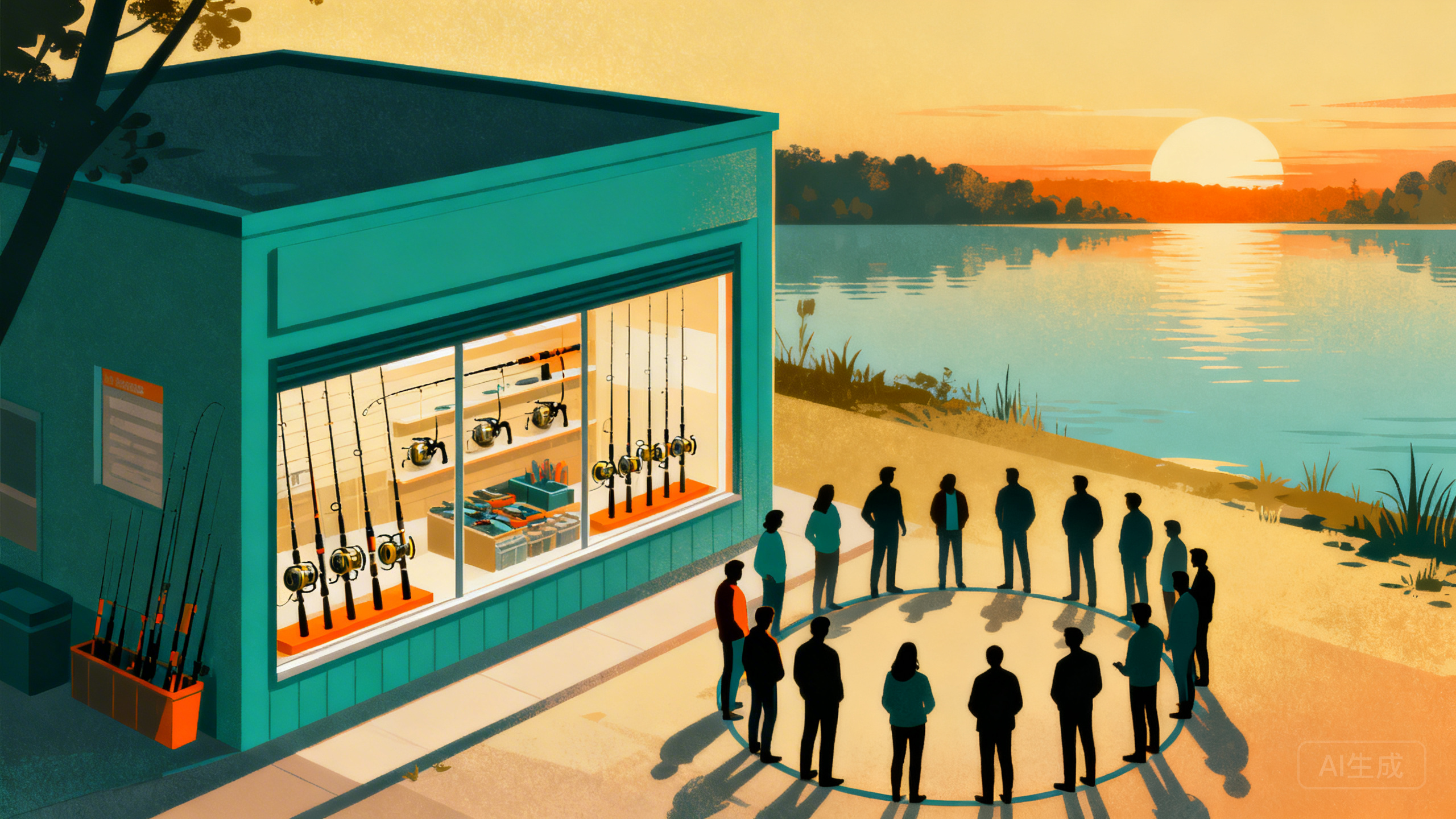 一家县城渔具店如何靠"本地钓点社群+周末赛事组织"在电商低价冲击下实现月均营收3万？