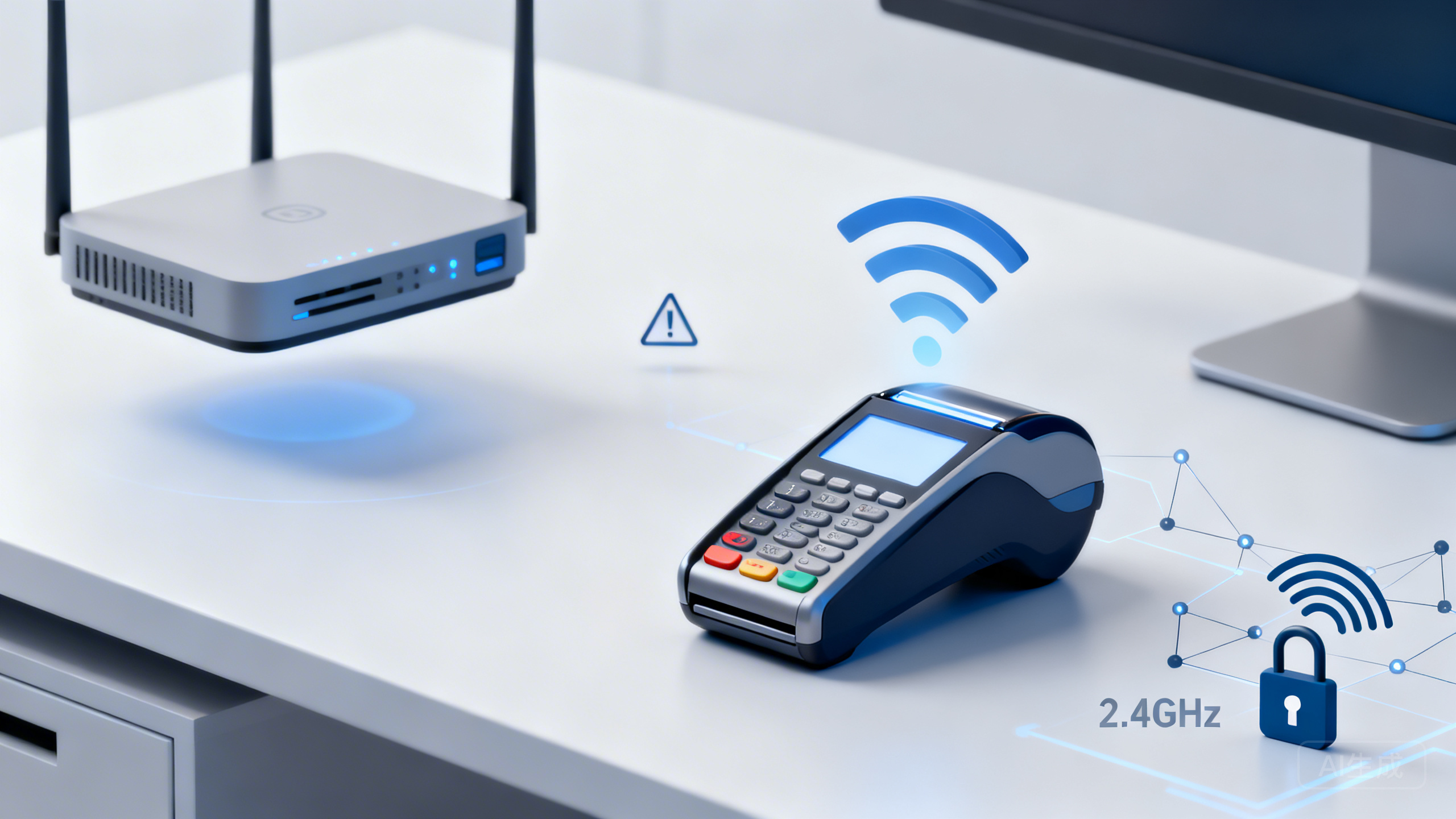 商家助手POS端连不上Wi‑Fi提示“获取IP失败/认证失败”怎么解决？2.4G频段设置、路由器加密方式与MAC过滤排查教程