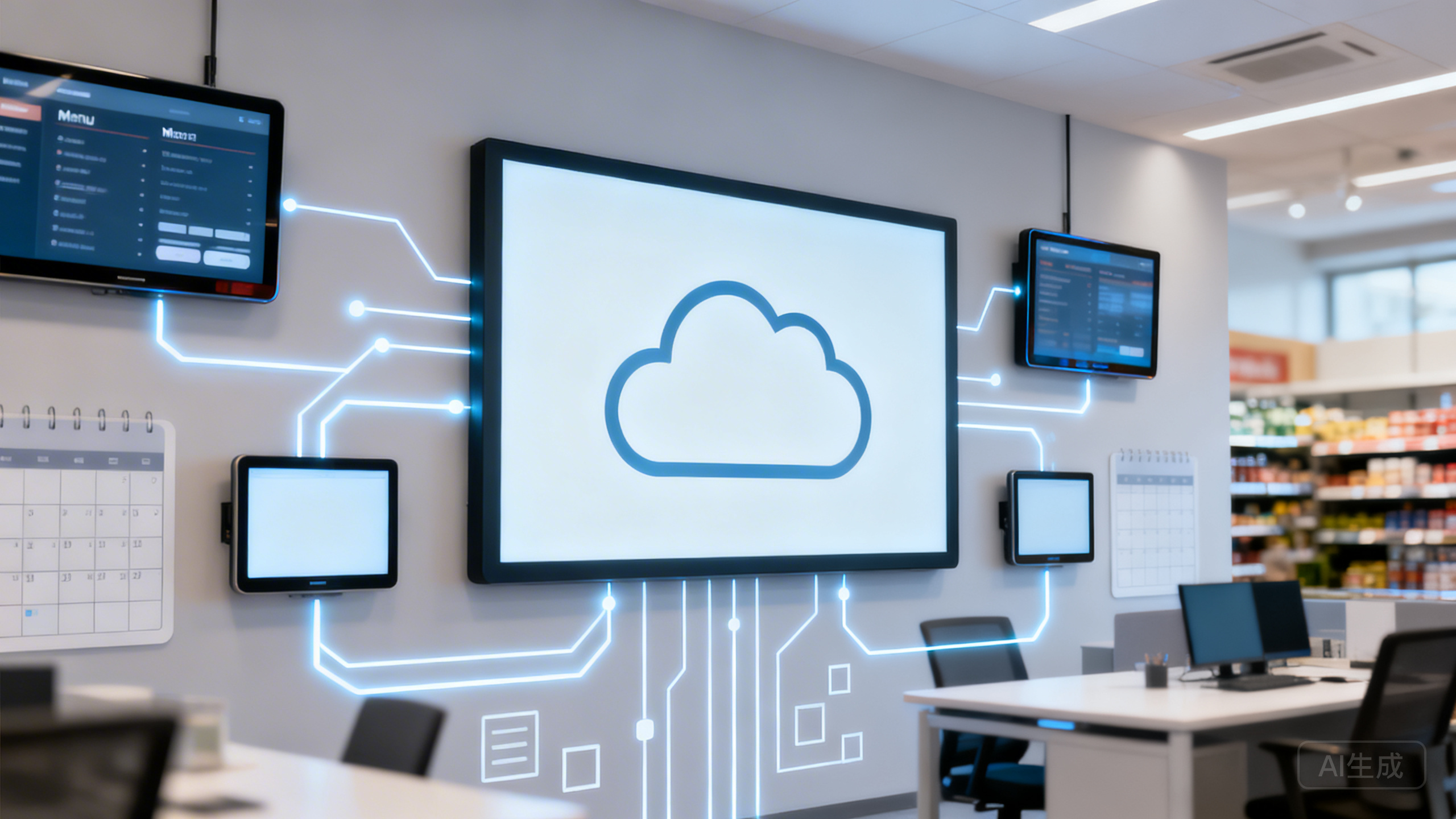 连锁门店电子菜单屏（数字标牌）怎么统一投放并定时更新？Xibo/腾讯云智屏 设备入网、模板制作、排期发布与分店分组权限配置教程