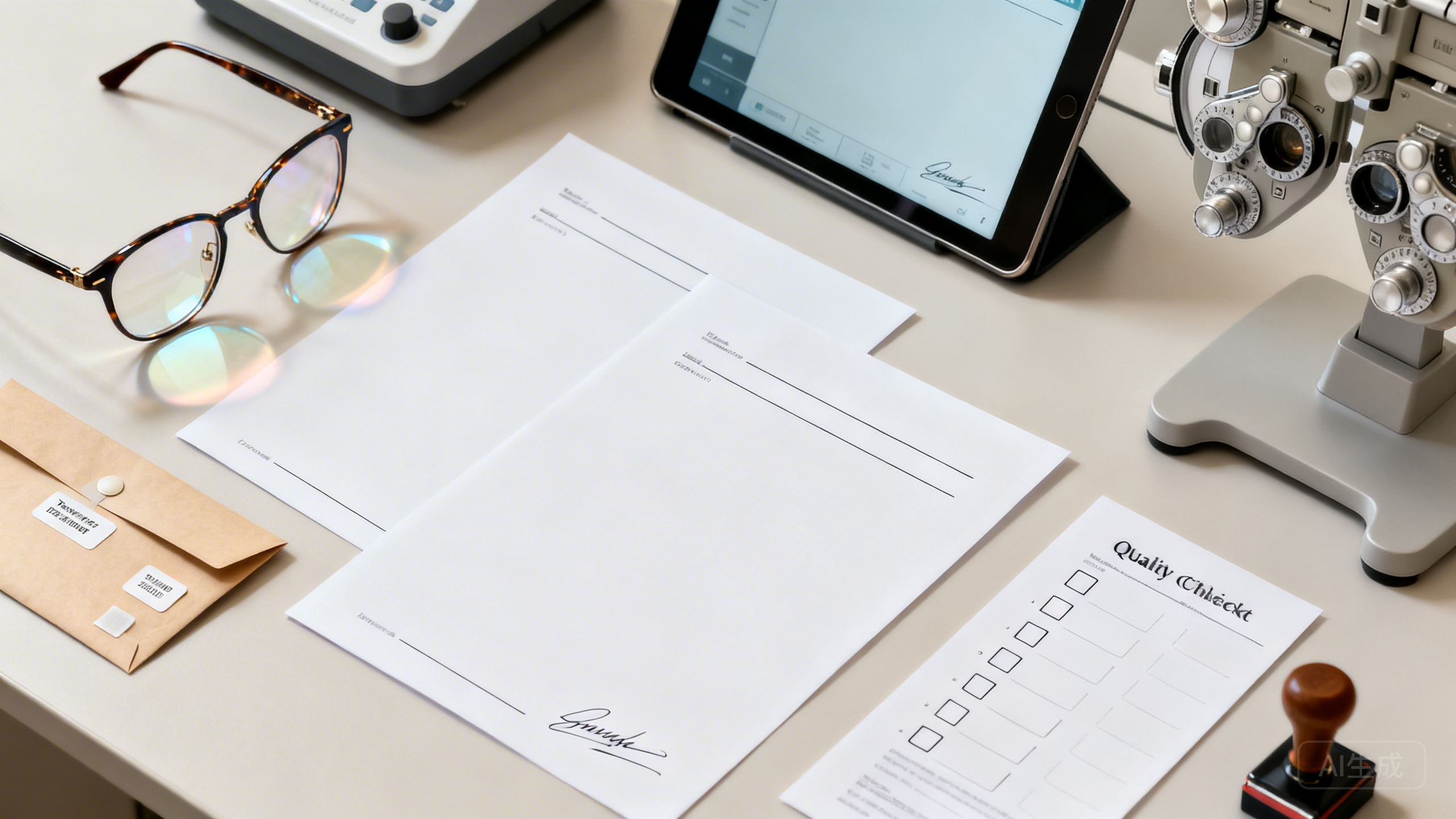 眼镜店验光配镜度数不准、镜片划伤引发返工与投诉怎么降：验光处方确认单＋镜片参数标签＋取镜试戴签收流程