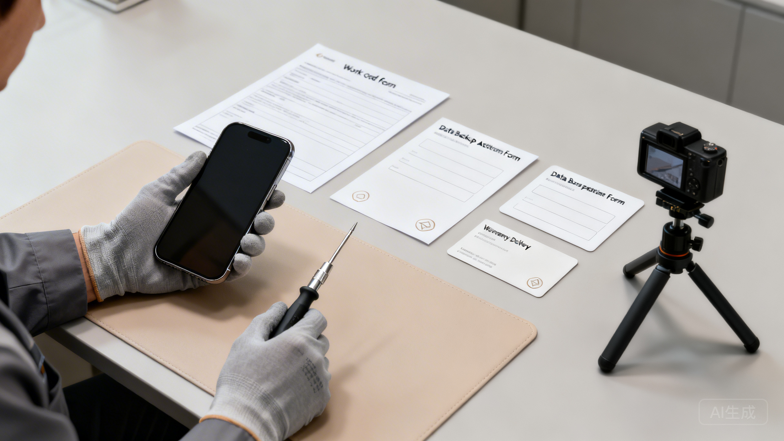 案例复盘：手机维修店如何用“拆机全程录像工单＋数据备份授权书＋配件质保交付卡”解决屏幕返修与隐私争议