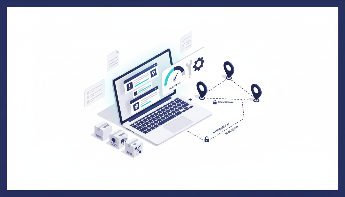 门店设备报修工单系统从0配置：飞书服务台/钉钉工单 维修流程、SLA时限、备件台账与分店权限隔离设置指南