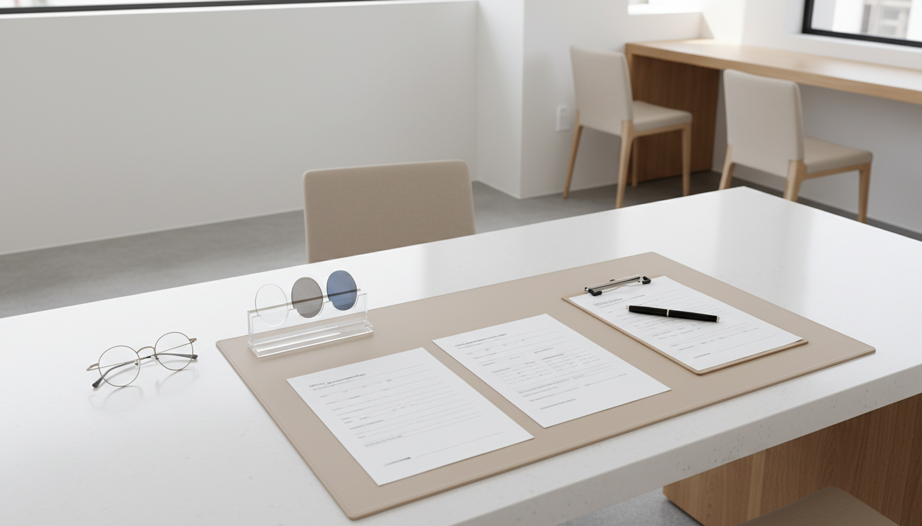 眼镜店配镜最常见的返工与退款争议怎么避免：验光数据签字单＋镜片参数确认表＋取镜试戴验收回单