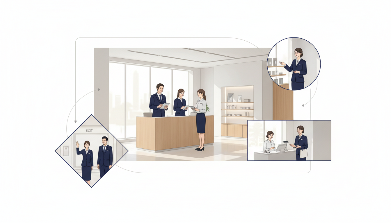 线下零售服务标准化怎么落地：迎宾/推荐/收银/送客四步话术＋神秘顾客质检评分表模板