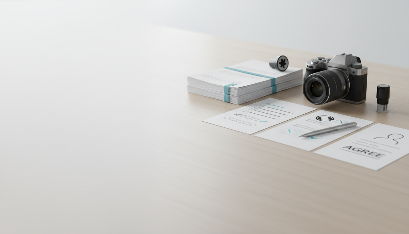 写真摄影工作室总被客户追着要原片、嫌修图不符、反悔禁用？用“选片确认单＋修图样片签收回执＋肖像权授权协议”把争议关在交付前