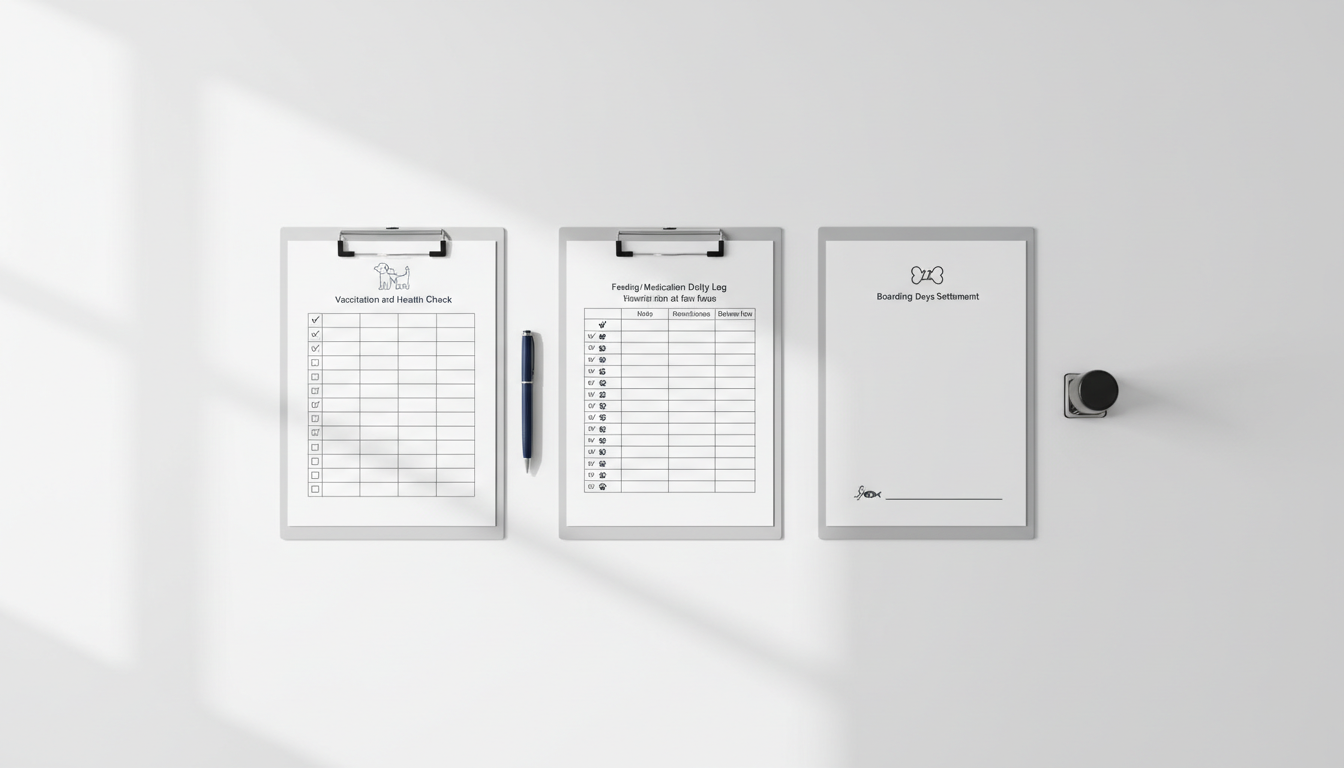 宠物寄养店纠纷高发点：生病责任、喂药遗漏、提前接回退费——用“入店疫苗体检核验表＋喂养用药打卡记录＋寄养天数结算签认单”把责任讲清