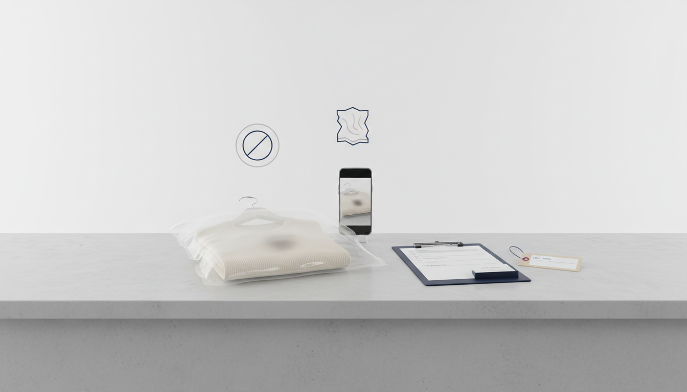 干洗店投诉集中在“缩水褪色、衣物丢失、加急费争议”怎么处理：入店检视拍照单＋洗护风险说明书＋取件验收签领卡把责任与赔付写清