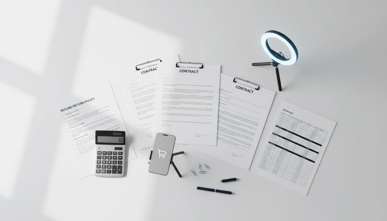 直播带货合作怎么防亏：坑位费不退、佣金口径不一、退货扣款扯皮——用《排期确认书》《佣金结算清单》《退货扣款规则》把账和责任一次写清