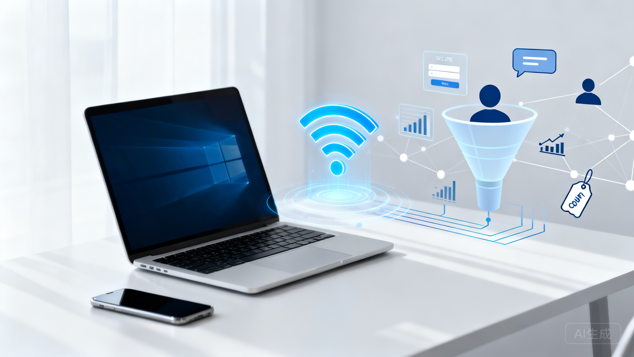 商家免费WiFi如何变成引流工具？锐捷睿易/华为乾坤 Portal登录页搭建、短信认证留资、访客画像分析与优惠券触达设置教程