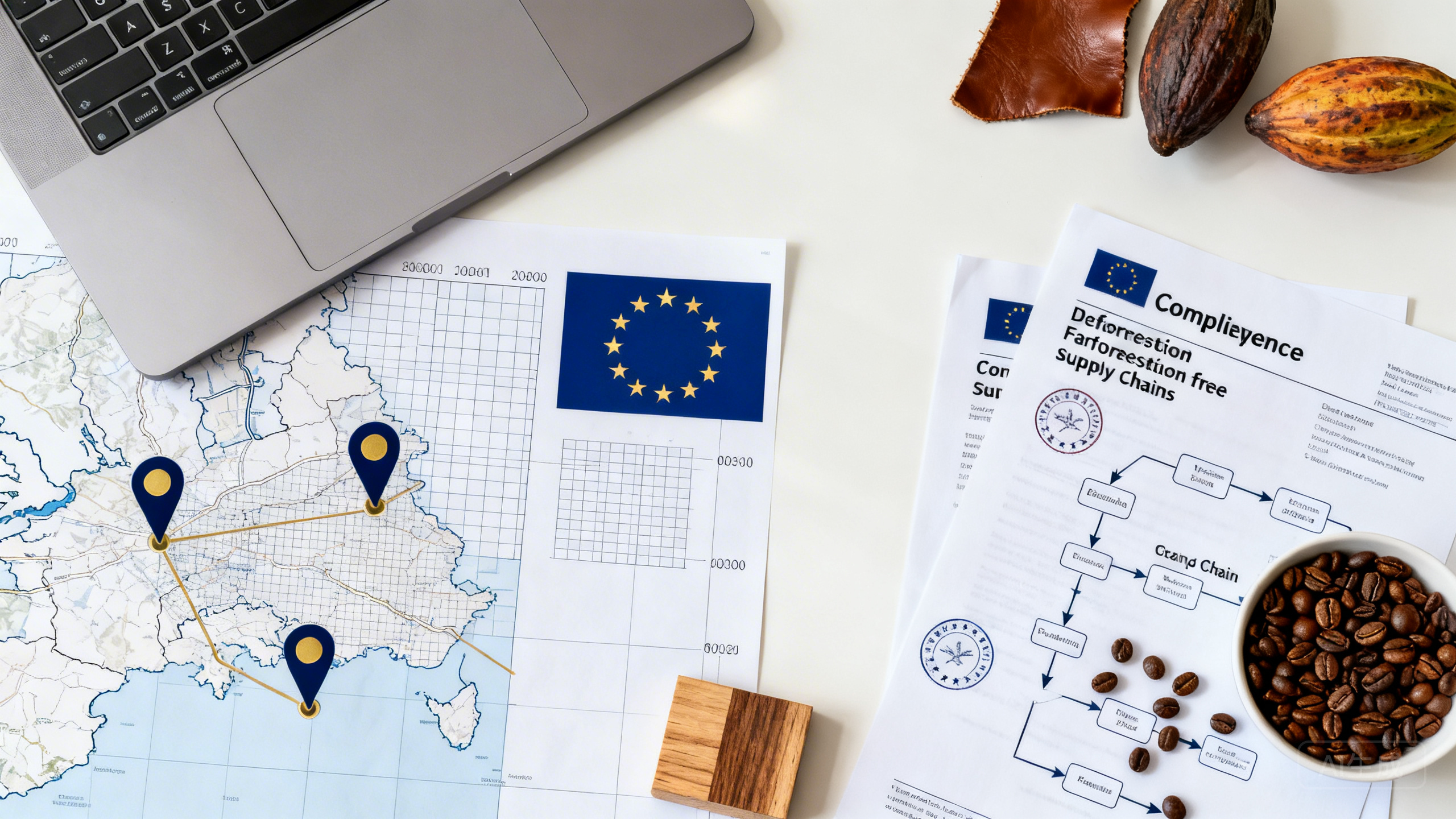 2026年欧盟EUDR零毁林条例执行加速：木制品/皮革/咖啡可可卖家要补齐哪些产地坐标、供应链尽调与合规声明，避免清关扣货与商品禁售？