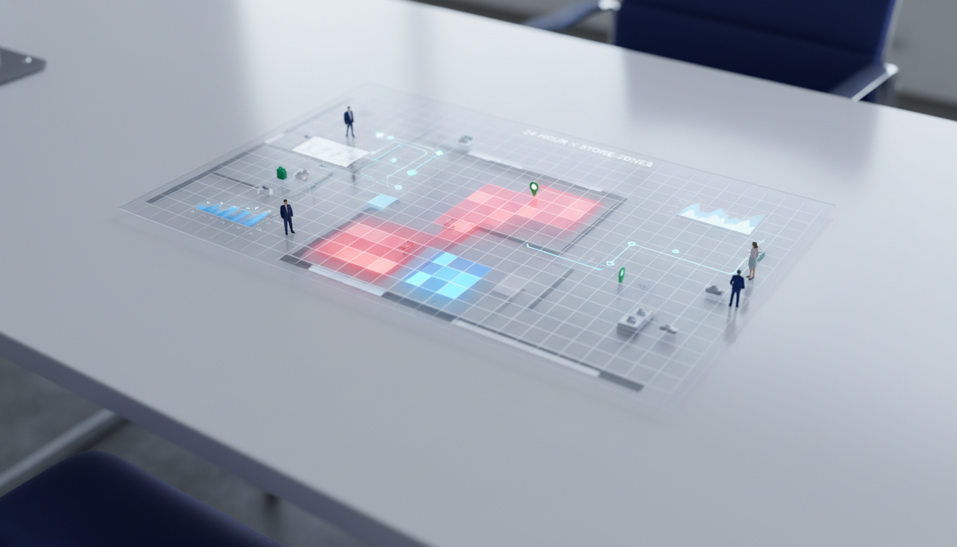 门店坪效提升怎么做：用“小时×区域”销售热区表定位低效区、制定商品与人员调整方案
