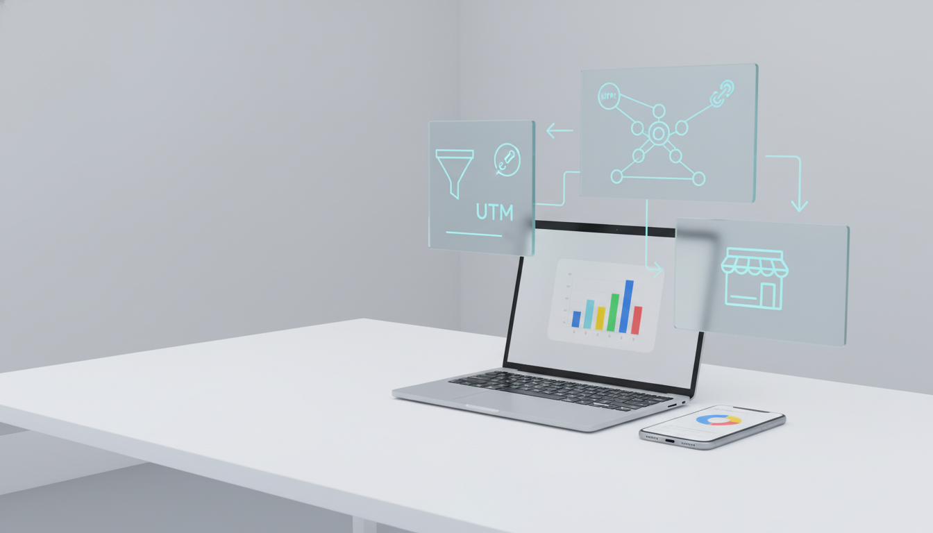 Google Analytics 4（GA4）如何给门店官网落地页做渠道归因？转化事件配置、UTM参数规范与探索报表导出教程