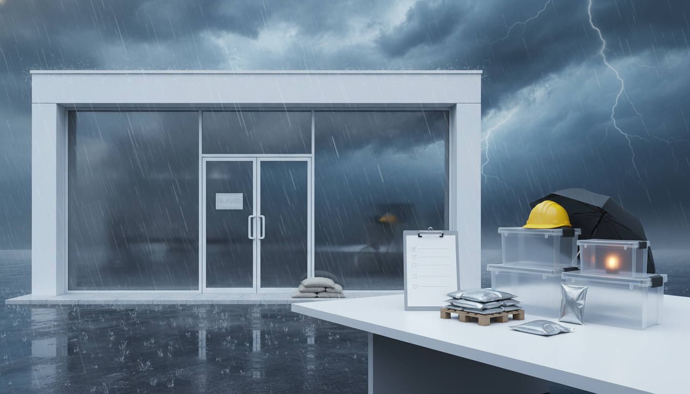 实体店遭遇暴雨台风如何做营业应急预案：临时停业通知模板、员工出行安全清单与货品防潮防损措施