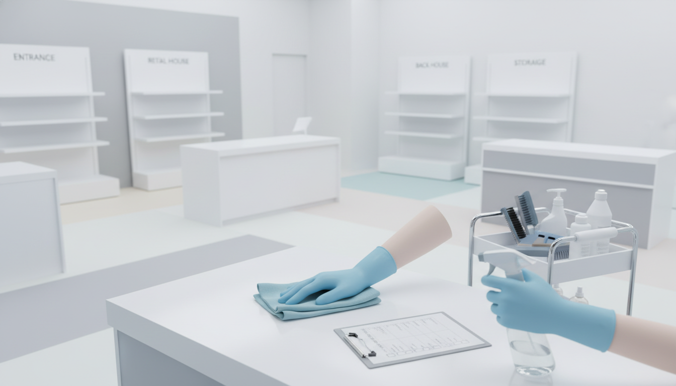 实体店卫生清洁与消杀管理怎么做：分区清洁标准、闭店深度清洁流程与消杀记录表模板