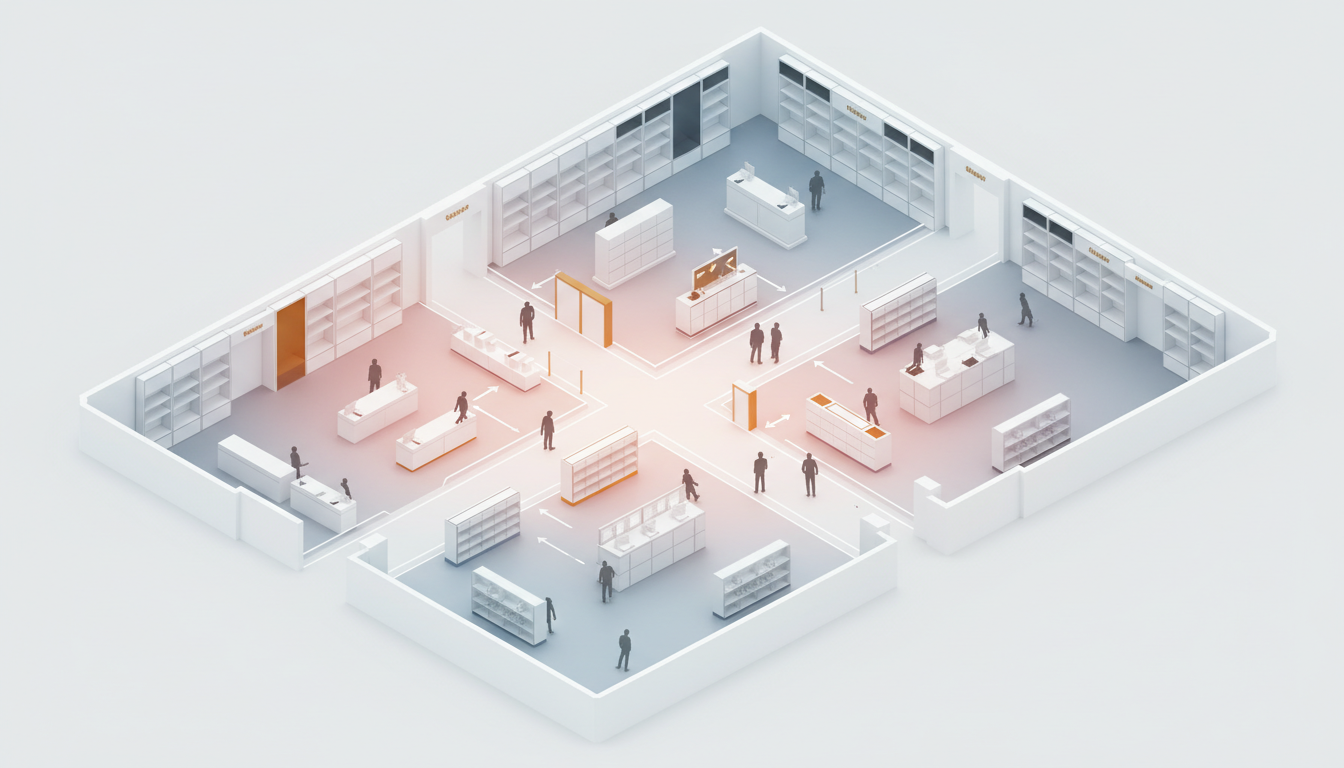 实体店动线与陈列布局怎么设计：热区冷区规划、主通道宽度标准与进店转化提升自查清单