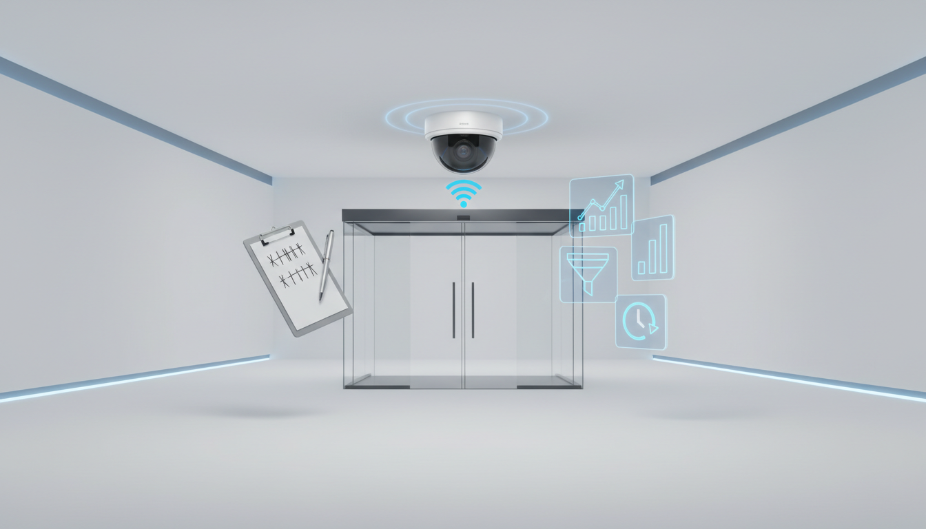 门店客流统计怎么做：摄像头/WiFi探针/手动计数对比、进店率与停留时长分析及异常波动排查表模板