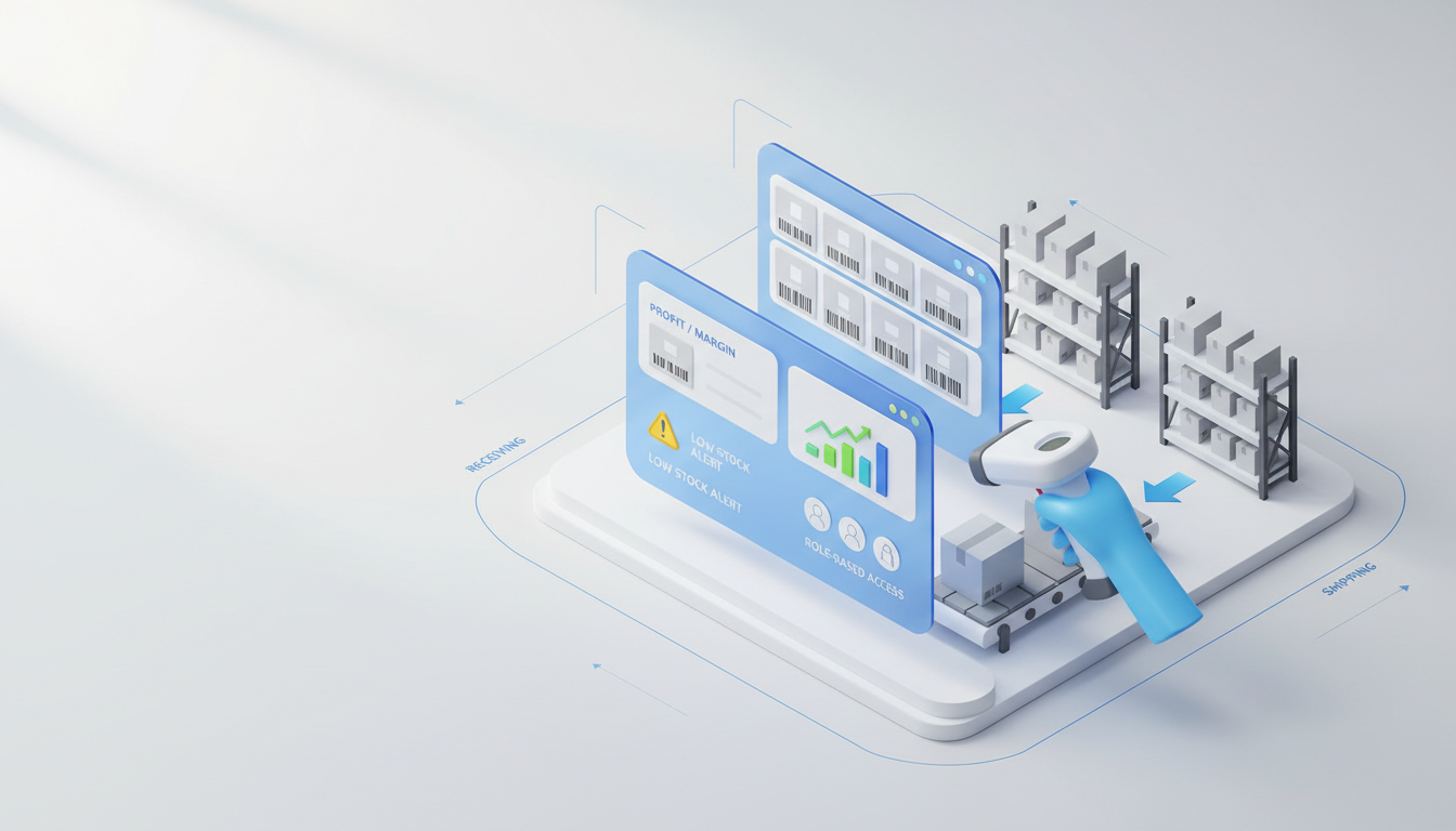 简道云低代码进销存搭建指南：商品档案与条码管理、扫码出入库、库存预警、毛利核算及多角色权限配置步骤