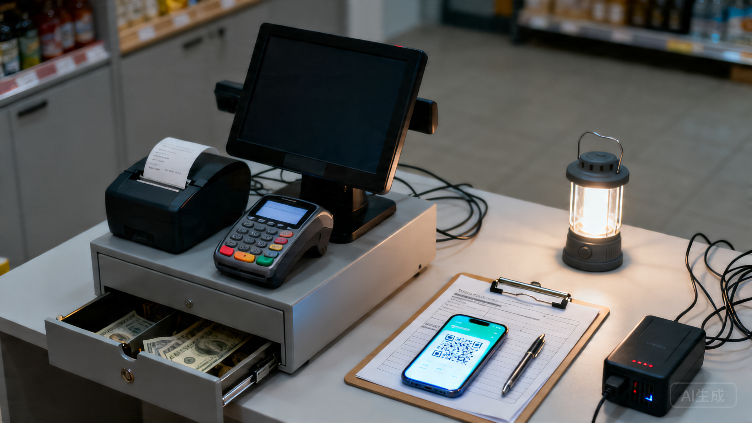 实体店停电与收银系统宕机应急方案：离线收款流程、订单补录步骤与损失控制清单