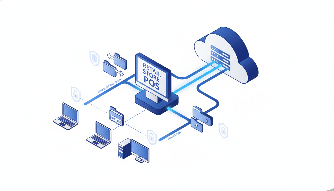 Syncthing 门店电脑文件自动同步配置教程：收银/库存报表一键回传总部、断网续传与分店权限隔离设置步骤