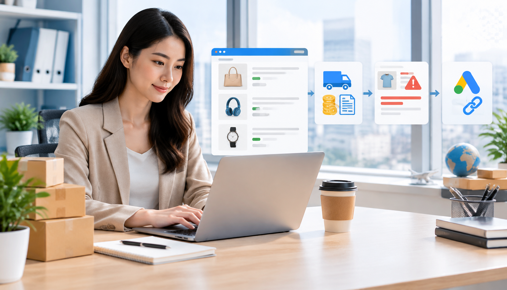 Google Merchant Center 商家实操教程：跨境独立站商品 Feed 提交、运费税费设置、商品拒登诊断与 Google Ads 账户关联步骤