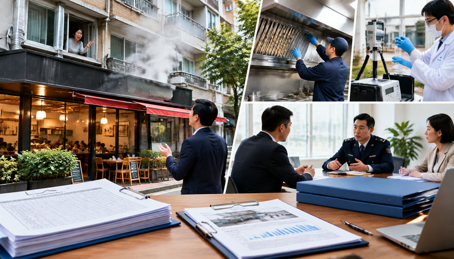 临街餐饮店被楼上居民投诉油烟异味要求整改怎么办：净化设施清洗台账＋第三方检测报告＋环保部门沟通案例复盘