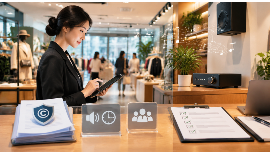 实体店背景音乐播放管理怎么做：版权授权、音量时段与顾客体验巡检清单